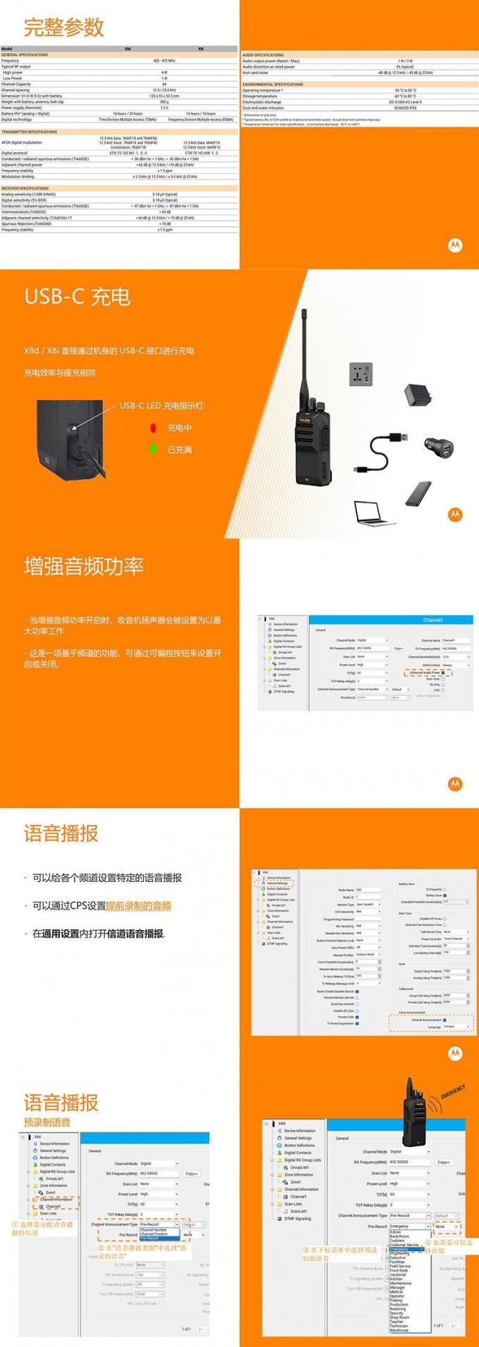 Mag One X8d/X8i数字对讲机显示屏特写