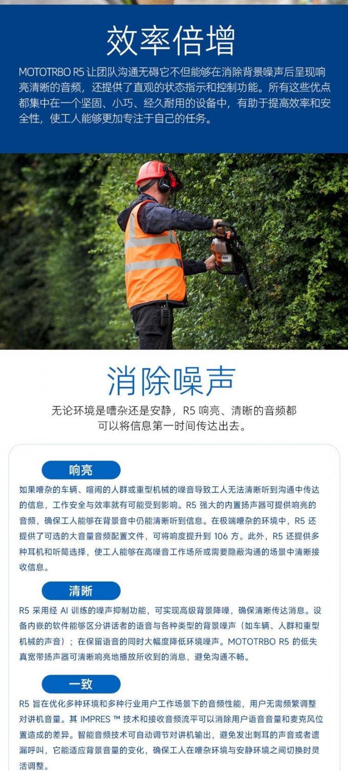 MotorolaR5 NKP 数字对讲机侧面特写